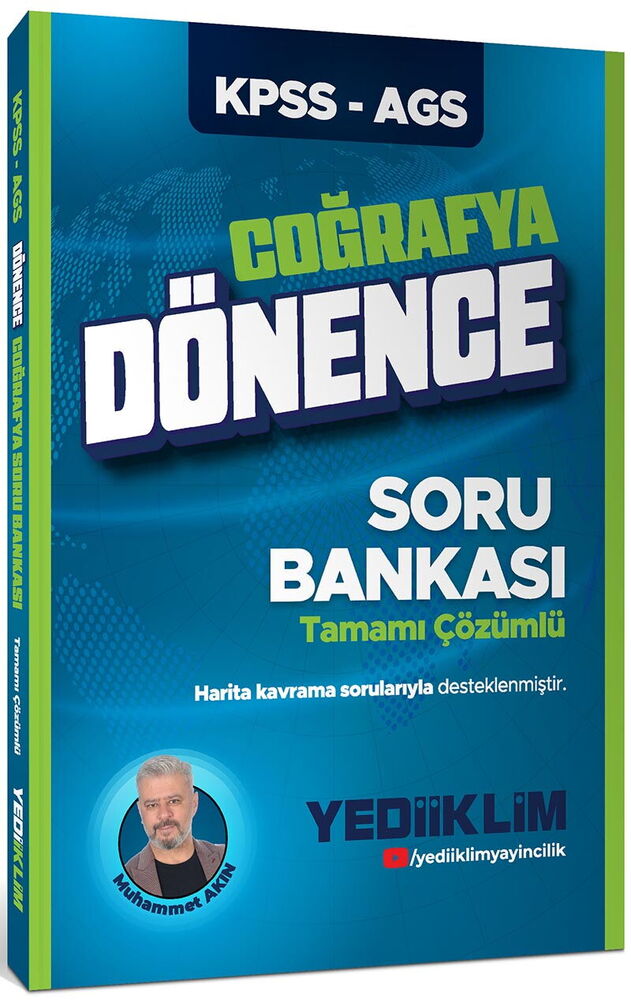 Yediiklim Yayınları Kpss-Ags Dönence Coğrafya Tamamı Çözümlü Soru Bankası