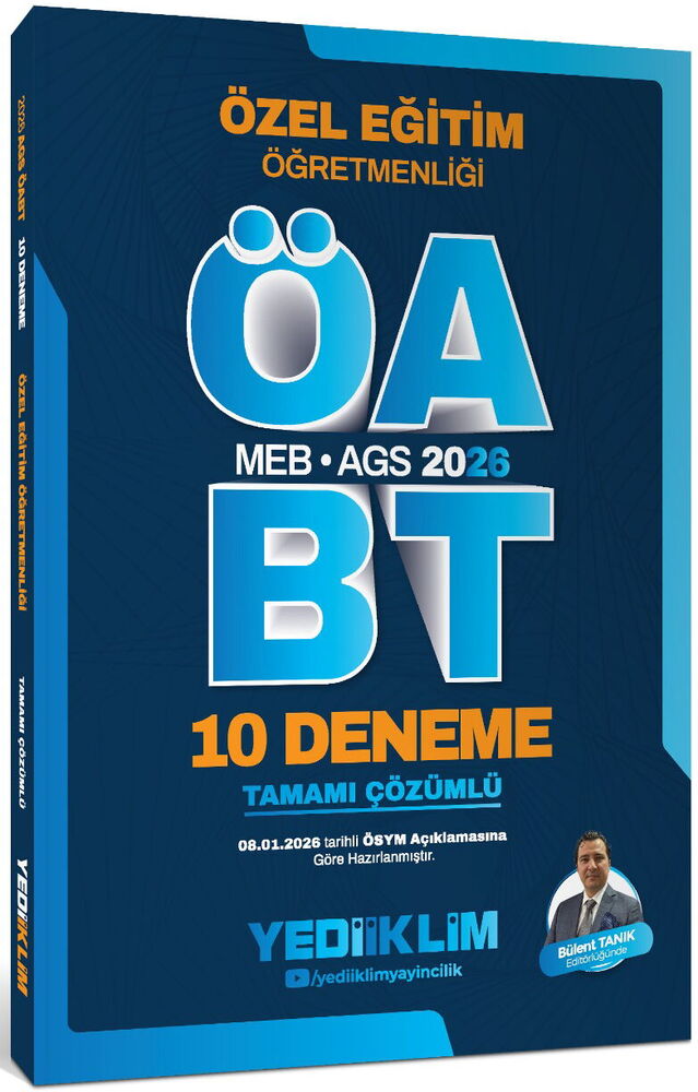 Yediiklim Yayınları 2026 Meb-Ags Öabt Özel Eğitim Öğretmenliği Tamamı Çözümlü 10 Deneme